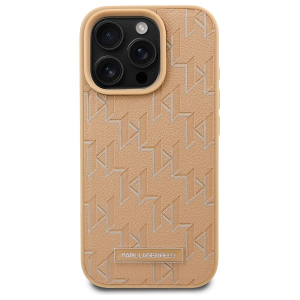 Θήκη MagSafe για Apple iPhone 16 Pro Max, Karl Lagerfeld, Hot Stamp, Μπεζ