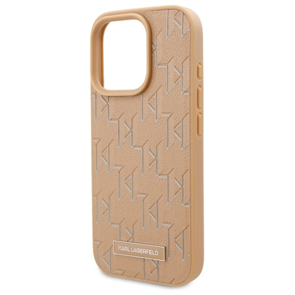 Θήκη MagSafe για Apple iPhone 16 Pro Max, Karl Lagerfeld, Hot Stamp, Μπεζ
