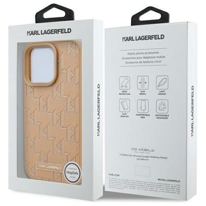 Θήκη MagSafe για Apple iPhone 16 Pro Max, Karl Lagerfeld, Hot Stamp, Μπεζ
