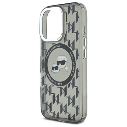 Θήκη MagSafe για Apple iPhone 16 Pro Max, Karl Lagerfeld, IML Monogram Karl & Choupette's Heads, Μαύρη