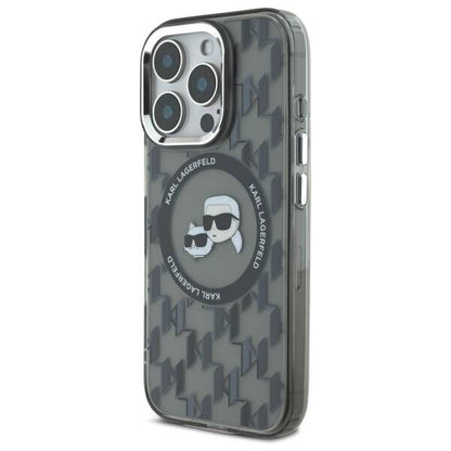 Θήκη MagSafe για Apple iPhone 16 Pro Max, Karl Lagerfeld, IML Monogram Karl & Choupette's Heads, Μαύρη