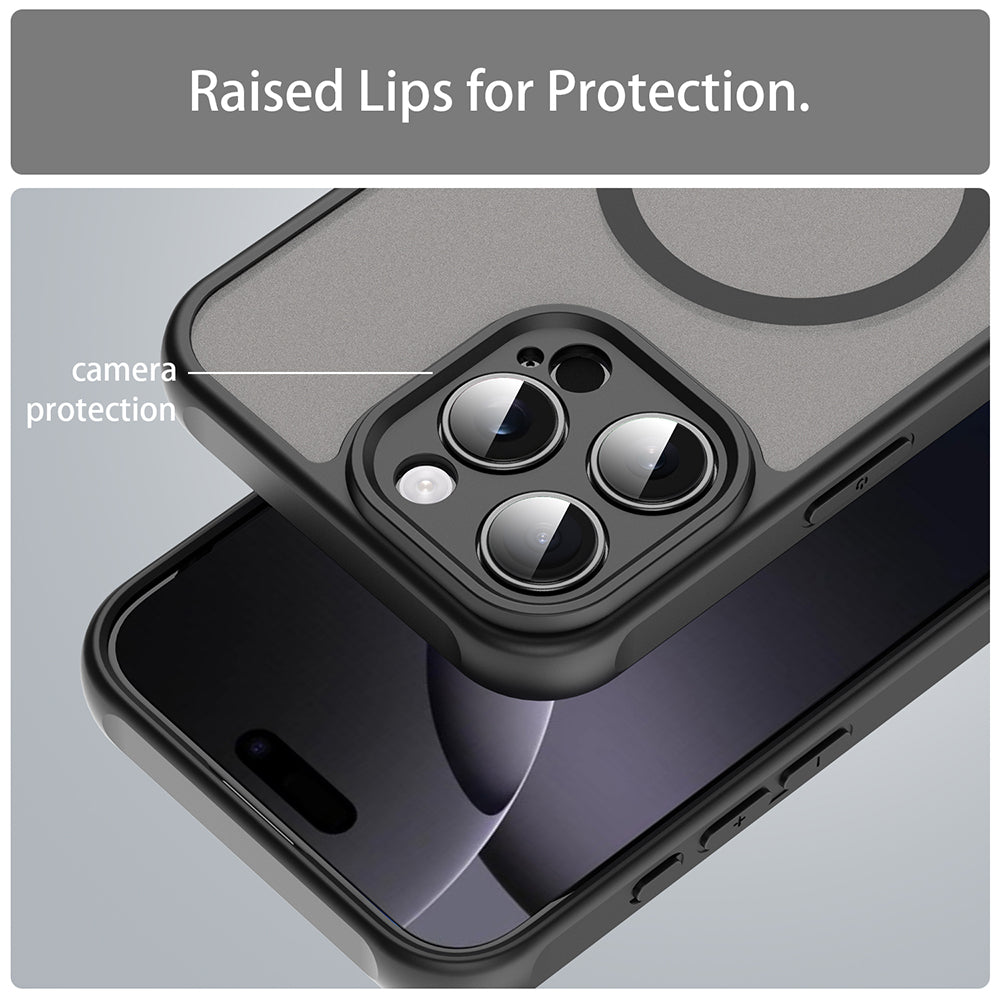 MagSafe Case for Apple iPhone 16 Pro Max, Techsuit, HaloFrost II, Black