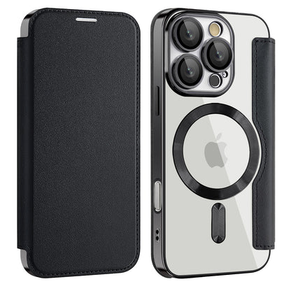 MagSafe Case for Apple iPhone 16 Pro Max, Techsuit, SmartMag Book, Black