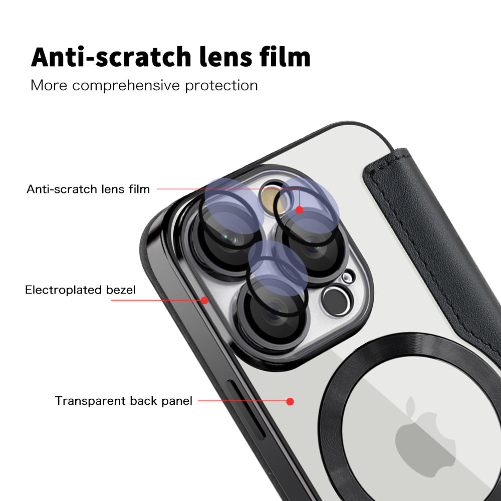 MagSafe Case for Apple iPhone 16 Pro Max, Techsuit, SmartMag Book, Black