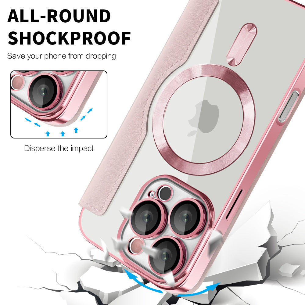 MagSafe Case for Apple iPhone 16 Pro Max, Techsuit, SmartMag Book, Pink