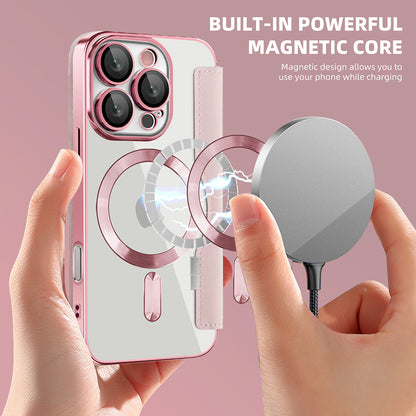 MagSafe Case for Apple iPhone 16 Pro Max, Techsuit, SmartMag Book, Pink