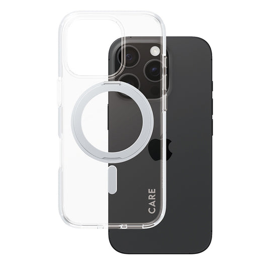 Θήκη MagSafe για Apple iPhone 16 Pro, PanzerGlass, με Χαρακτηριστικό Kickstand, Διάφανη Ασημί