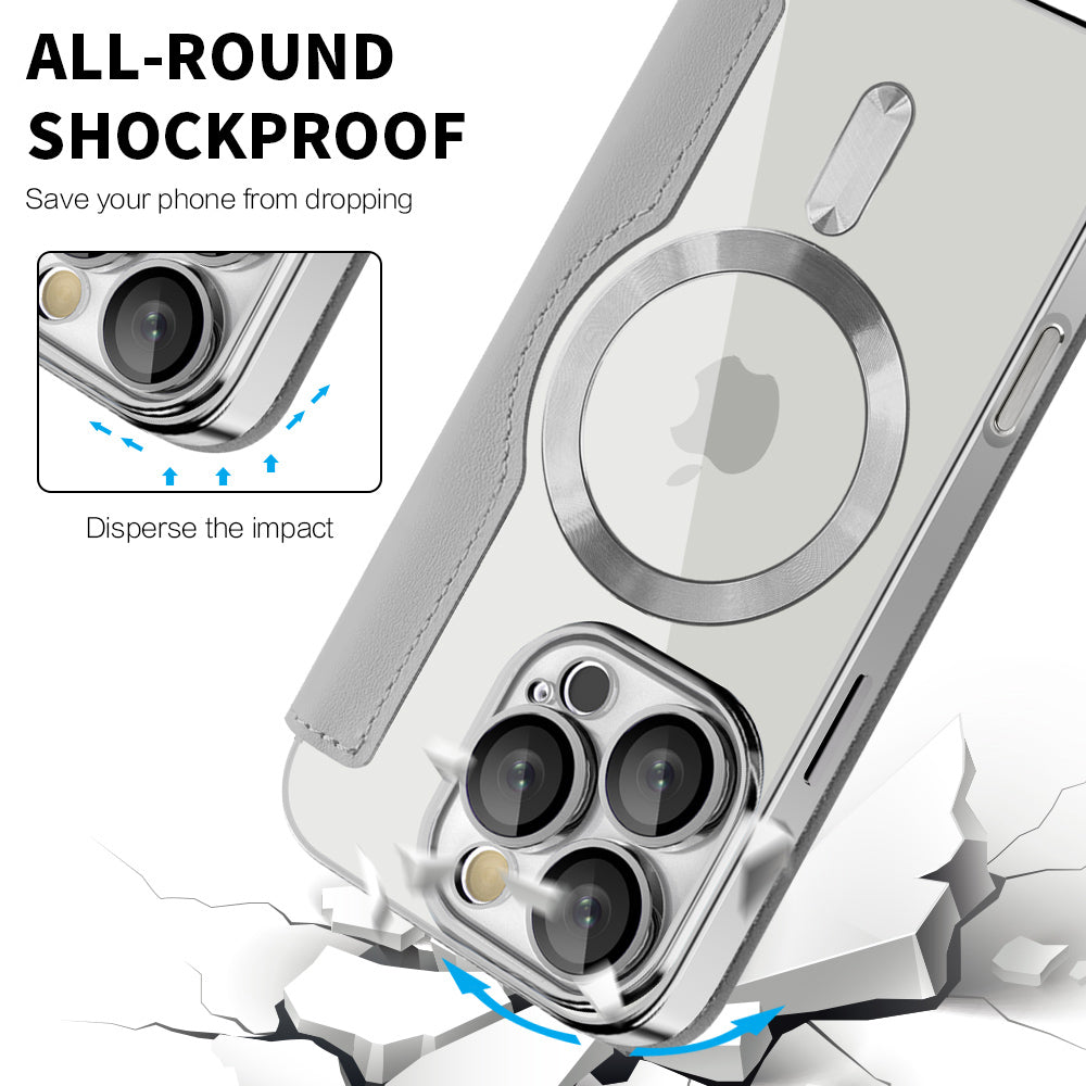 MagSafe Case for Apple iPhone 16 Pro, Techsuit, SmartMag Book, Gray