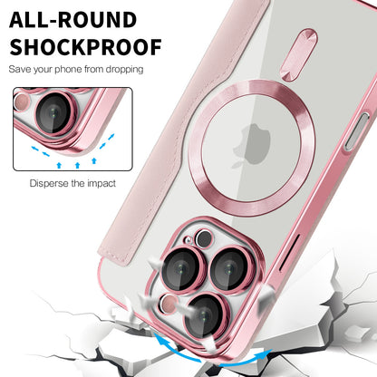 Θήκη MagSafe για Apple iPhone 16 Pro, Techsuit, SmartMag Book, Ροζ