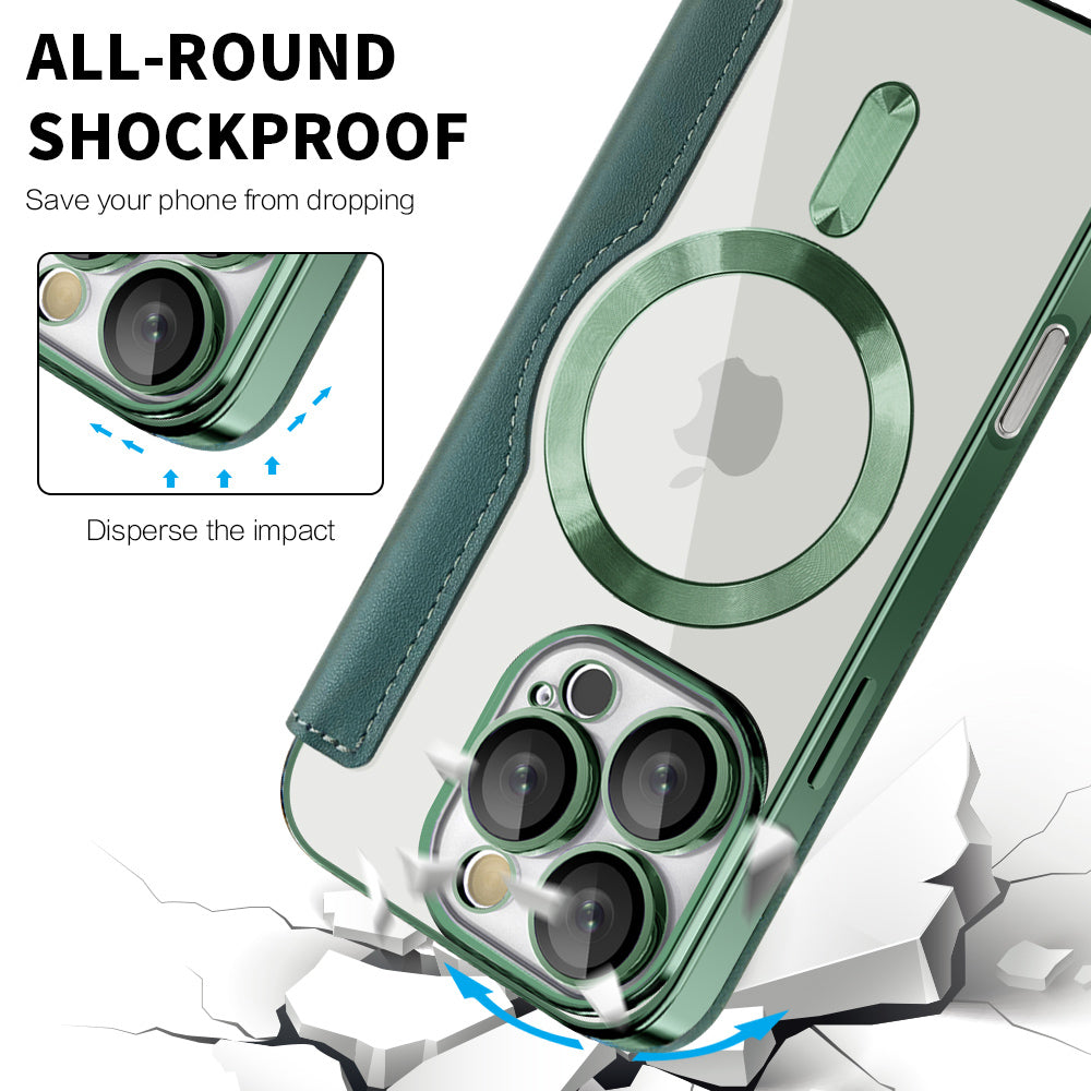 Θήκη MagSafe για Apple iPhone 16 Pro, Techsuit, SmartMag Book, Πράσινο