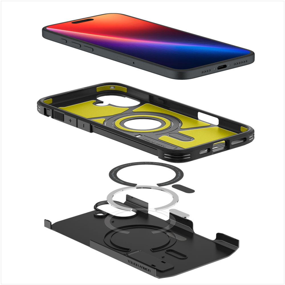 Θήκη MagSafe για Apple iPhone 16, Spigen, Tough Armor, Μαύρη ACS08216