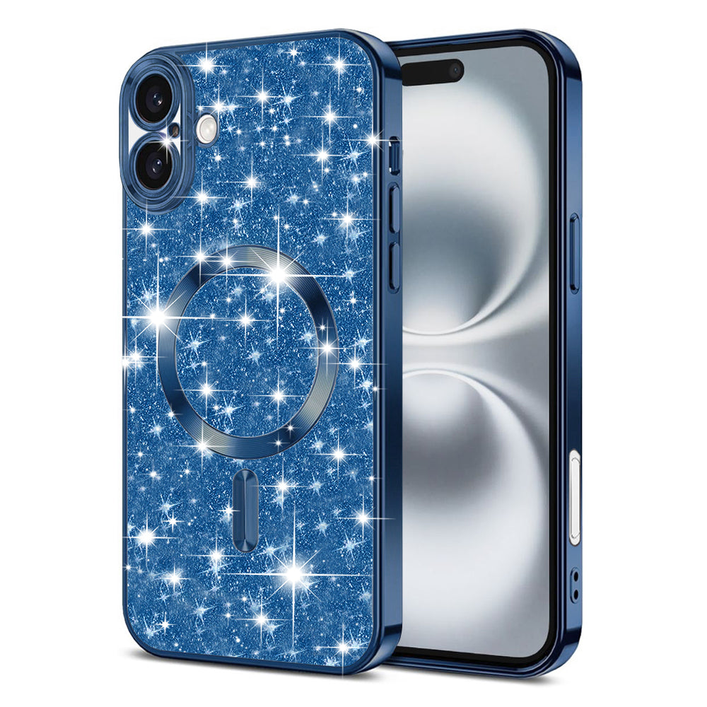 Θήκη MagSafe για Apple iPhone 16, Techsuit, Luxury Glitter, Σκούρο Μπλε