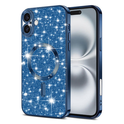 Θήκη MagSafe για Apple iPhone 16, Techsuit, Luxury Glitter, Σκούρο Μπλε
