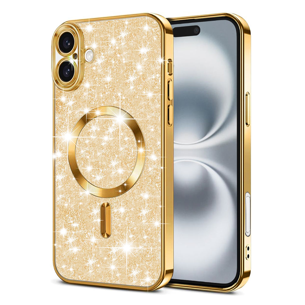 Θήκη MagSafe για Apple iPhone 16, Techsuit, Luxury Glitter, Χρυσή