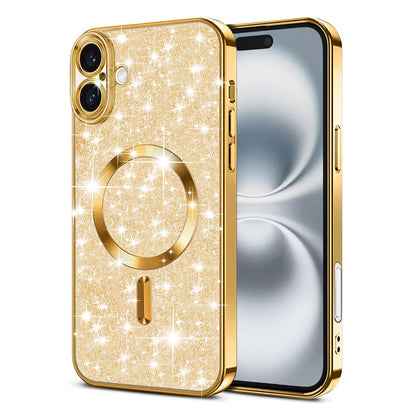 Θήκη MagSafe για Apple iPhone 16, Techsuit, Luxury Glitter, Χρυσή