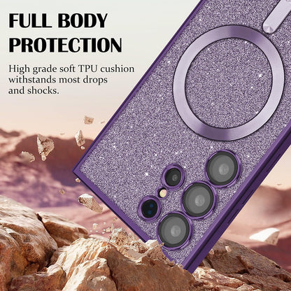 Θήκη MagSafe για Apple iPhone 16, Techsuit, Luxury Glitter, Χρυσή