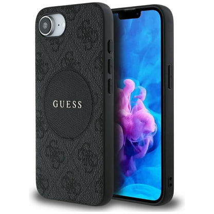 Θήκη MagSafe για Apple iPhone 17e / 16e, Guess, 4G Circle Classic Logo, Μαύρη