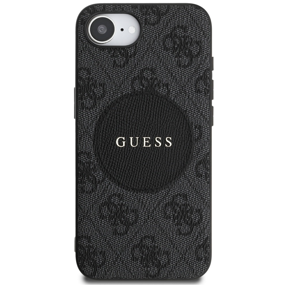 Θήκη MagSafe για Apple iPhone 17e / 16e, Guess, 4G Circle Classic Logo, Μαύρη