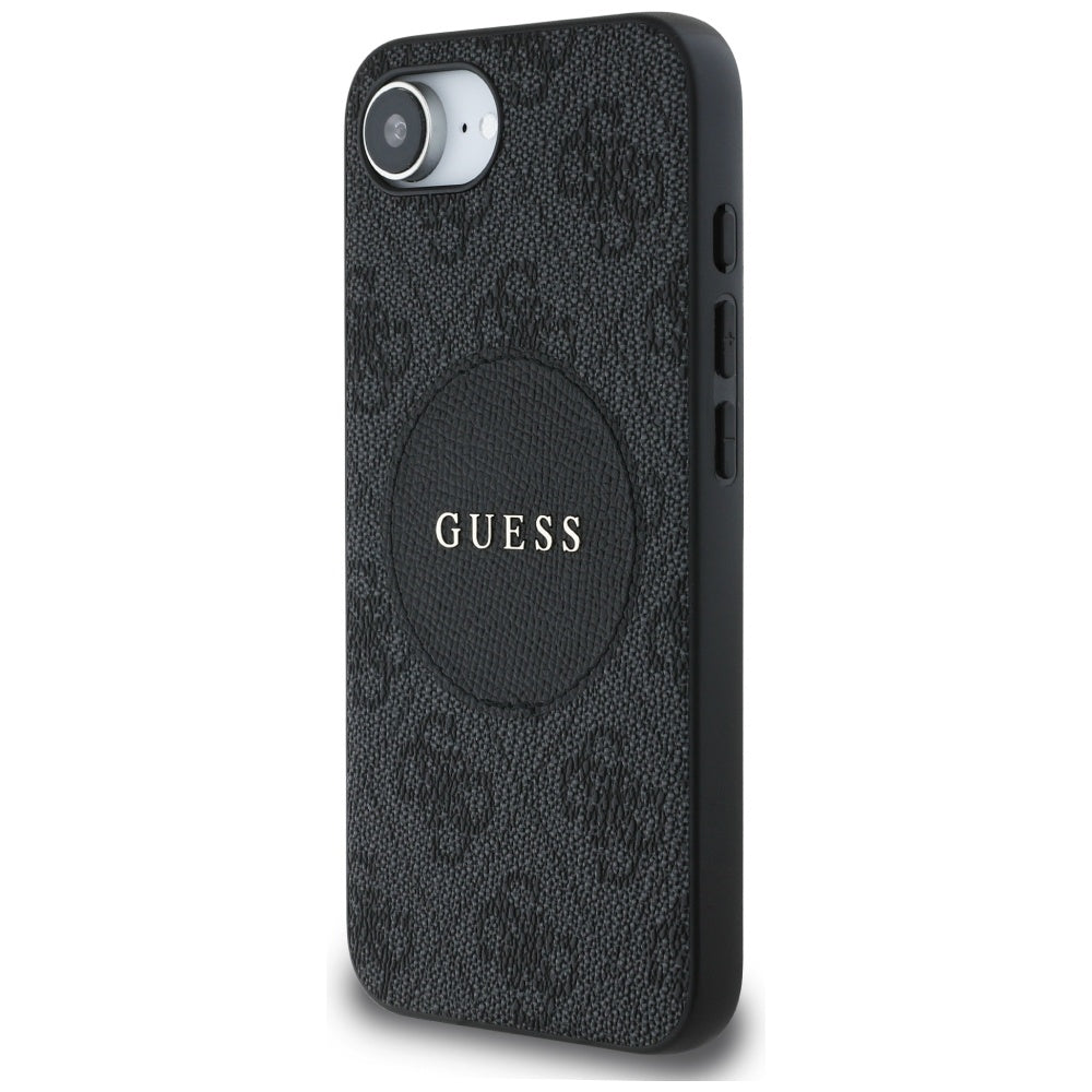 Θήκη MagSafe για Apple iPhone 17e / 16e, Guess, 4G Circle Classic Logo, Μαύρη