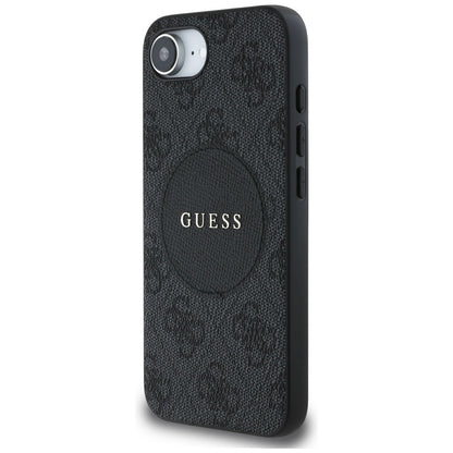 Θήκη MagSafe για Apple iPhone 17e / 16e, Guess, 4G Circle Classic Logo, Μαύρη