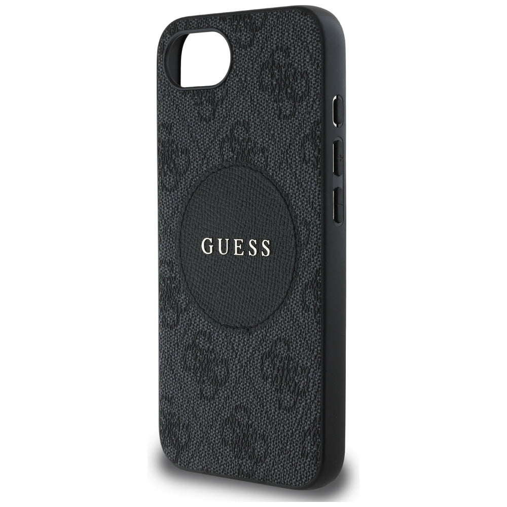 Θήκη MagSafe για Apple iPhone 17e / 16e, Guess, 4G Circle Classic Logo, Μαύρη