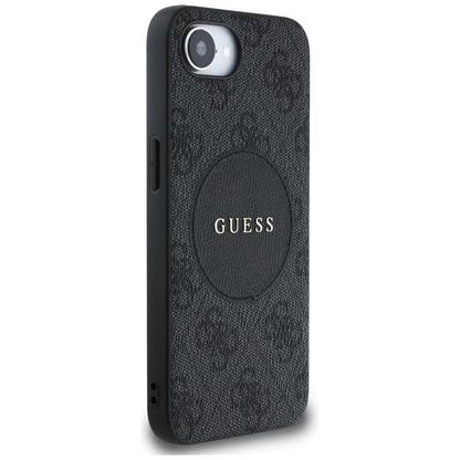 Θήκη MagSafe για Apple iPhone 17e / 16e, Guess, 4G Circle Classic Logo, Μαύρη