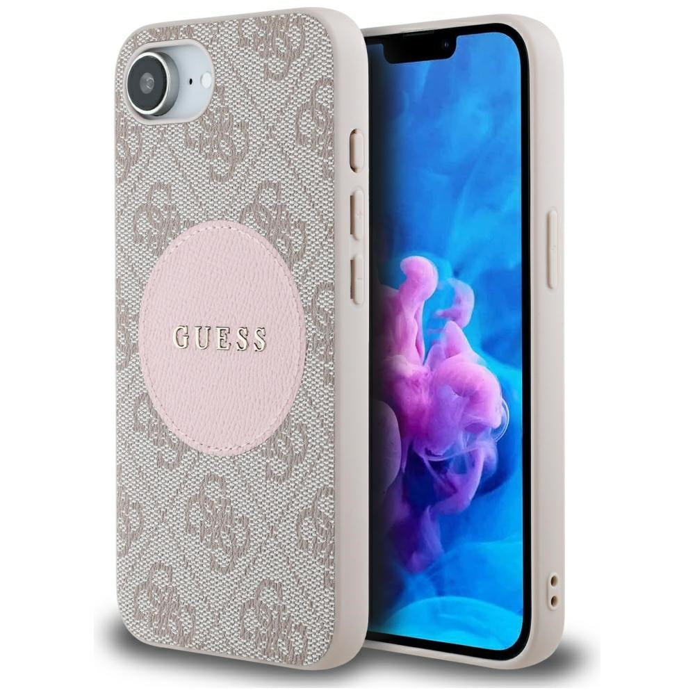 Θήκη MagSafe για Apple iPhone 17e / 16e, Guess, 4G Circle Classic Logo, Ροζ