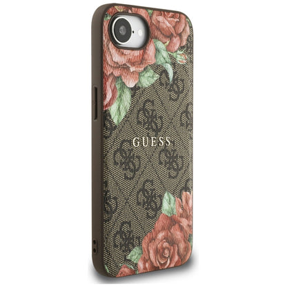 Θήκη MagSafe για Apple iPhone 17e / 16e, Guess, 4G Flowers Print, Καφέ