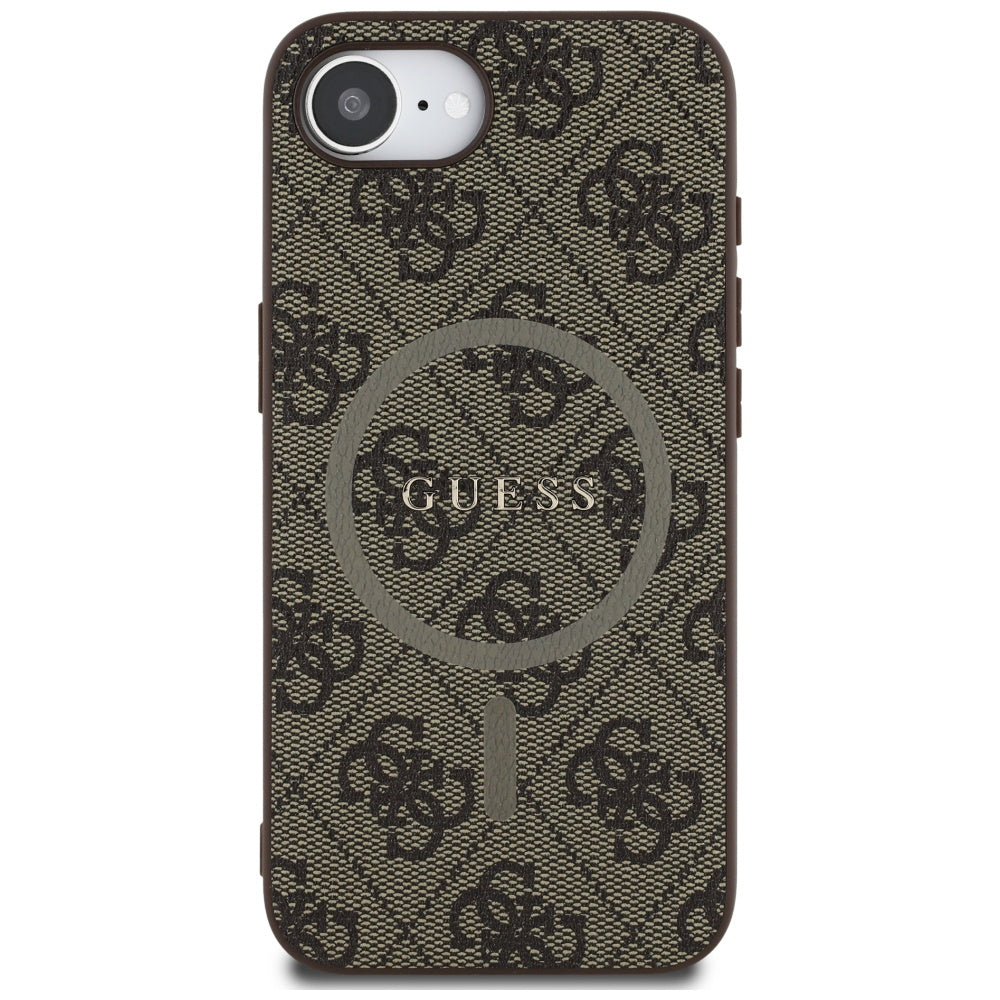 Θήκη MagSafe για Apple iPhone 17e / 16e, Guess, 4G Ring Classic Logo, Καφέ