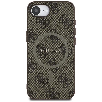 Θήκη MagSafe για Apple iPhone 17e / 16e, Guess, 4G Ring Classic Logo, Καφέ