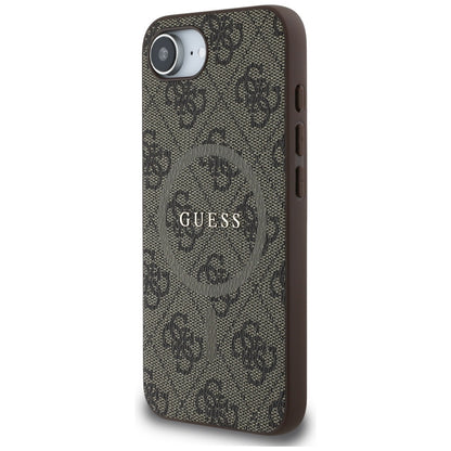 Θήκη MagSafe για Apple iPhone 17e / 16e, Guess, 4G Ring Classic Logo, Καφέ