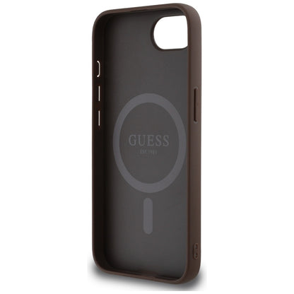 Θήκη MagSafe για Apple iPhone 17e / 16e, Guess, 4G Ring Classic Logo, Καφέ