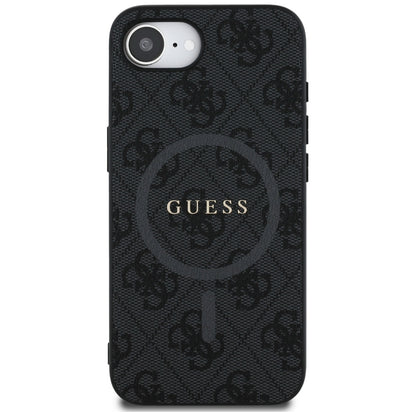 MagSafe Case for Apple iPhone 17e / 16e, Guess, 4G Ring Classic Logo, Black