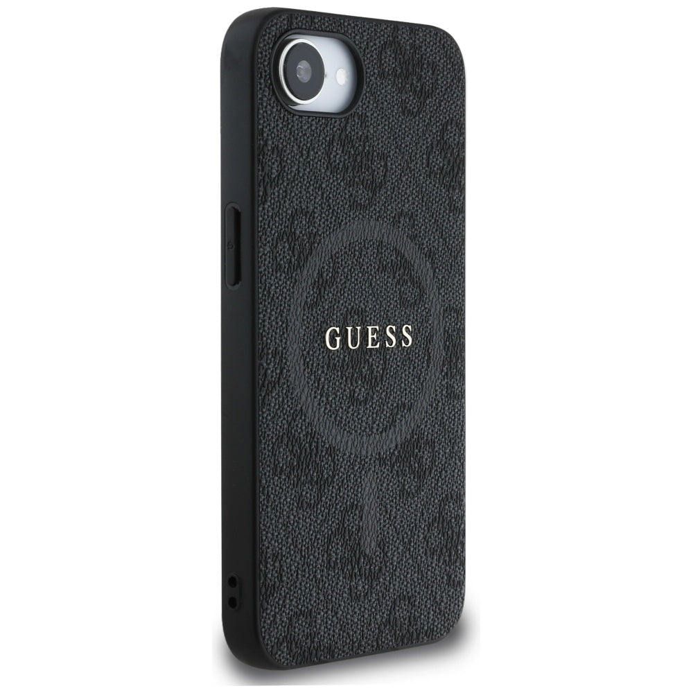 MagSafe Case for Apple iPhone 17e / 16e, Guess, 4G Ring Classic Logo, Black