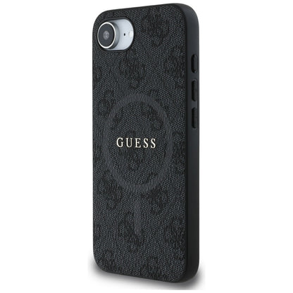 MagSafe Case for Apple iPhone 17e / 16e, Guess, 4G Ring Classic Logo, Black