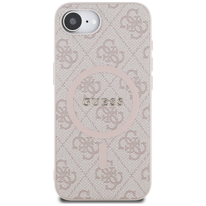 MagSafe Case for Apple iPhone 17e / 16e, Guess, 4G Ring Classic Logo, Pink