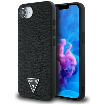 Θήκη MagSafe για Apple iPhone 17e / 16e, Guess, Grained Triangle Logo, Μαύρη