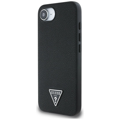 Θήκη MagSafe για Apple iPhone 17e / 16e, Guess, Grained Triangle Logo, Μαύρη