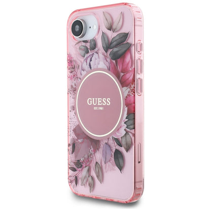 Θήκη MagSafe για Apple iPhone 17e / 16e, Guess, IML Flowers, Ροζ