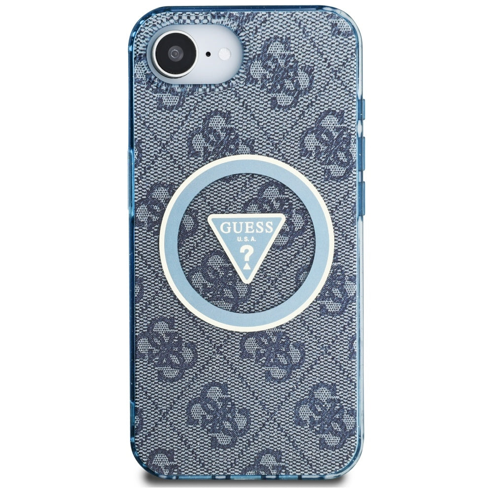 Θήκη MagSafe για Apple iPhone 17e / 16e, Guess, IML Glitter 4G Circle Triangle, Μπλε