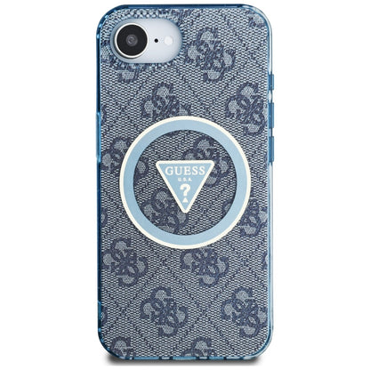 Θήκη MagSafe για Apple iPhone 17e / 16e, Guess, IML Glitter 4G Circle Triangle, Μπλε