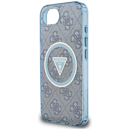 Θήκη MagSafe για Apple iPhone 17e / 16e, Guess, IML Glitter 4G Circle Triangle, Μπλε