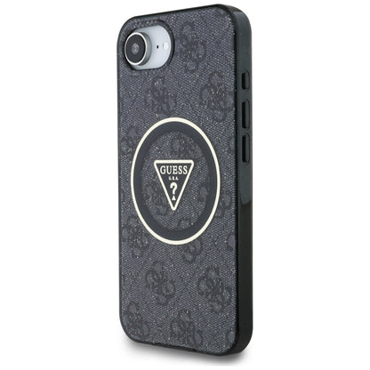 Θήκη MagSafe για Apple iPhone 17e / 16e, Guess, IML Glitter 4G Circle Triangle, Μαύρη