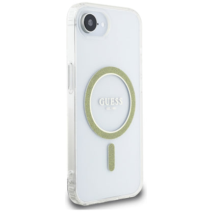 Θήκη MagSafe για Apple iPhone 17e / 16e, Guess, IML Glitter Circle, Διάφανη