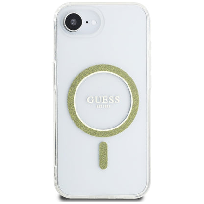 Θήκη MagSafe για Apple iPhone 17e / 16e, Guess, IML Glitter Circle, Διάφανη