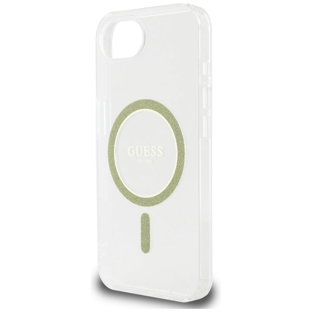 Θήκη MagSafe για Apple iPhone 17e / 16e, Guess, IML Glitter Circle, Διάφανη