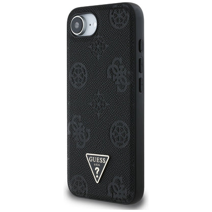 MagSafe Case for Apple iPhone 17e / 16e, Guess, Peony Grained Hot Stamp Triangle, Black