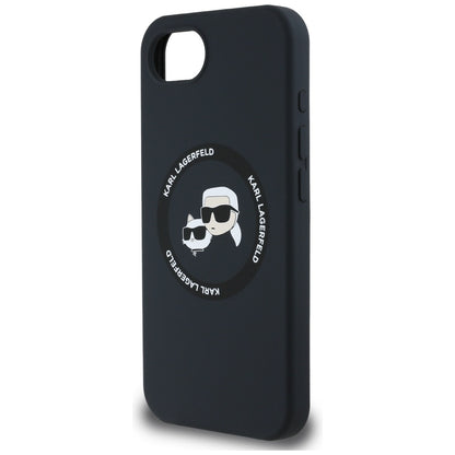 MagSafe Case for Apple iPhone 17e / 16e, Karl Lagerfeld, Silicone Karl & Choupette's Heads, Black