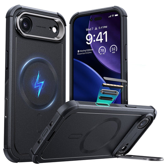 MagSafe Case for Apple iPhone 17 Air, ESR, Cyber Armor Kickstand, Black