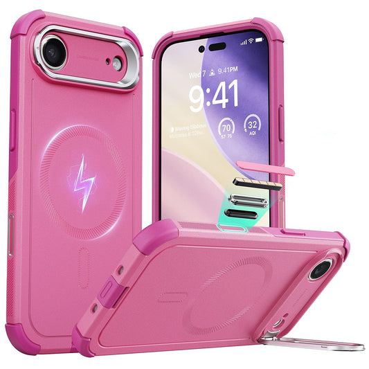 MagSafe Case for Apple iPhone 17 Air, ESR, Cyber Armor Kickstand, Pink